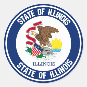 Illinois Round Emblem Classic Round Sticker