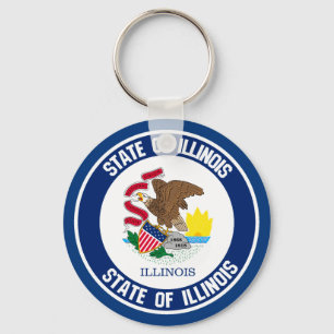 Illinois Round Emblem Keychain