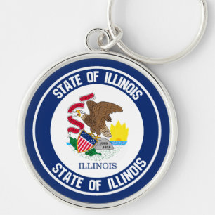 Illinois Round Emblem Keychain