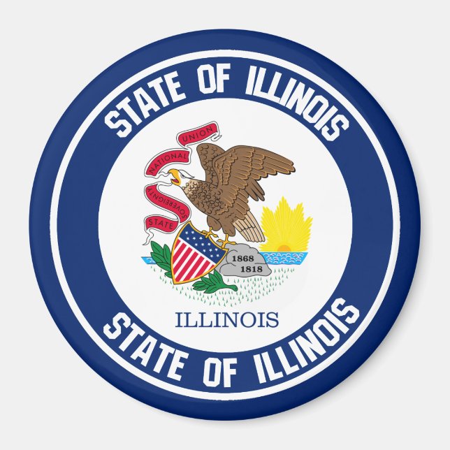 Illinois Round Emblem Magnet (Front)