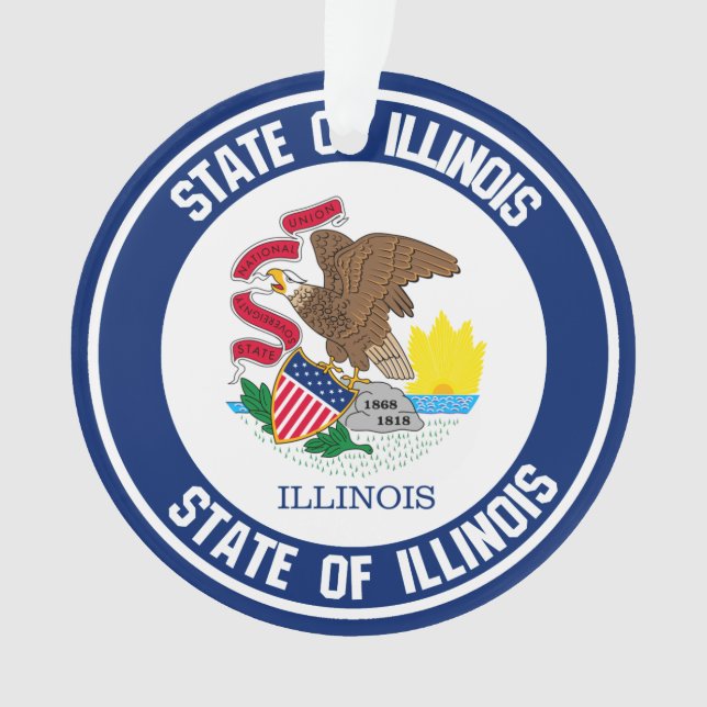 Illinois Round Emblem Ornament (Front)