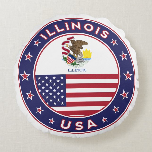 Illinois Round Pillow (Front)