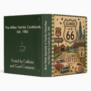 Illinois Route 66 Chicago Coffee Kitchen Supply Binder