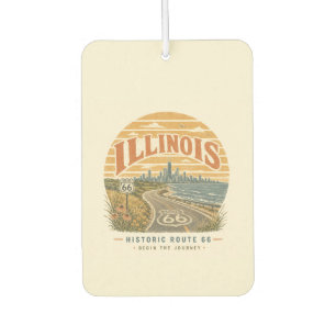 Illinois Route 66 Personalized Road Trip Drive Air Freshener