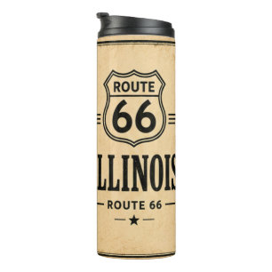 Illinois Route 66 Vintage Road Trip Drinkware Thermal Tumbler