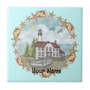 Illinois Shells Lighthouse Tile