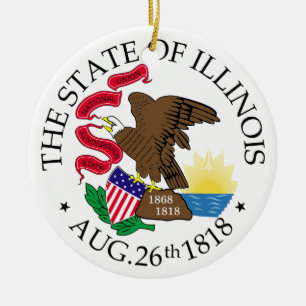 Illinois sign ceramic ornament
