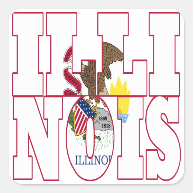 Illinois Square Sticker (Front)