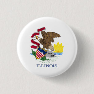 Illinois State Flag 1 Inch Round Button