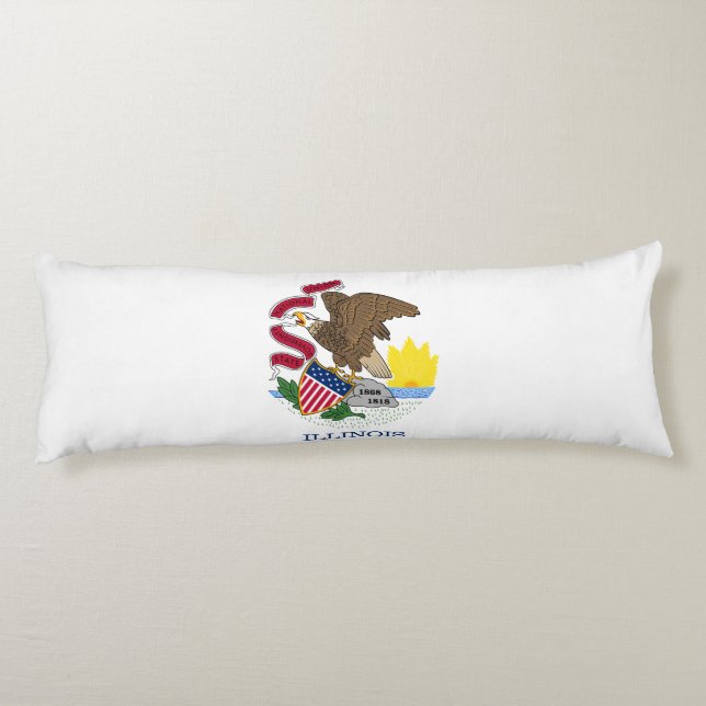 Illinois State Flag Body Pillow (Back)