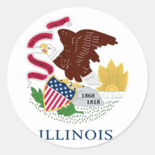 Illinois State Flag Classic Round Sticker