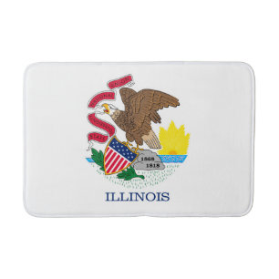 Illinois State Flag Design Bath Mat