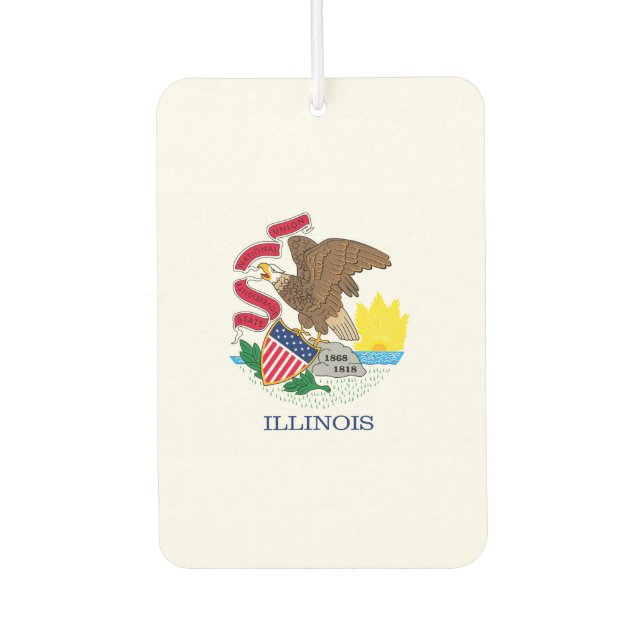 Illinois State Flag Design Car Air Freshener (Front)