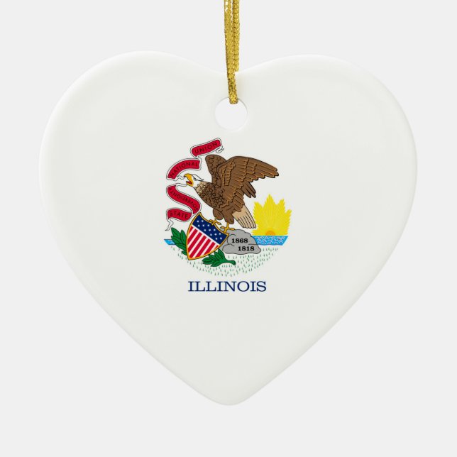 Illinois State Flag Design Ceramic Ornament (Front)