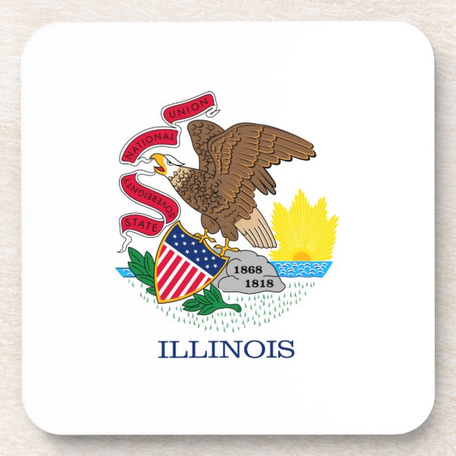 Illinois State Flag Design Coaster (Front)