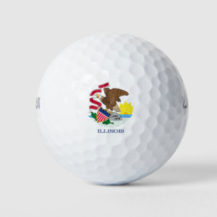 Illinois State Flag Design Golf Balls