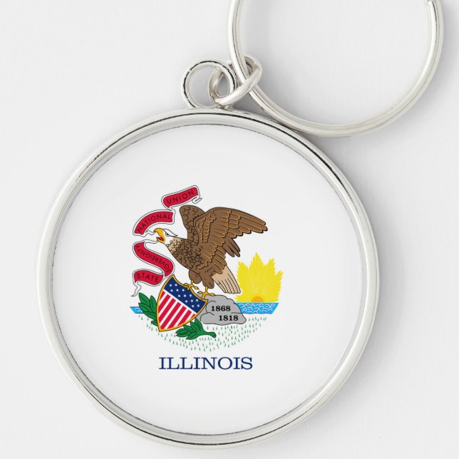 Illinois State Flag Design Keychain (Front)