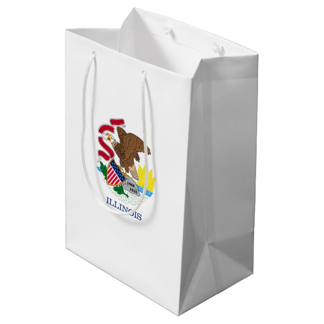 Illinois State Flag Design Medium Gift Bag (Back Angled)