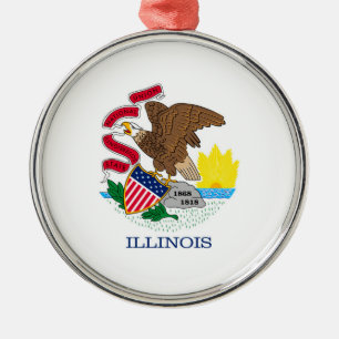 Illinois State Flag Design Metal Ornament