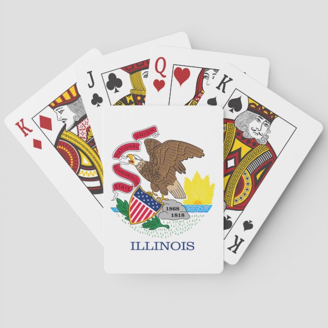 Illinois State Flag Design Playing Cards (Back)