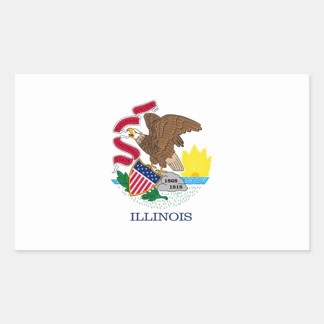 Illinois State Flag Design Sticker (Front)