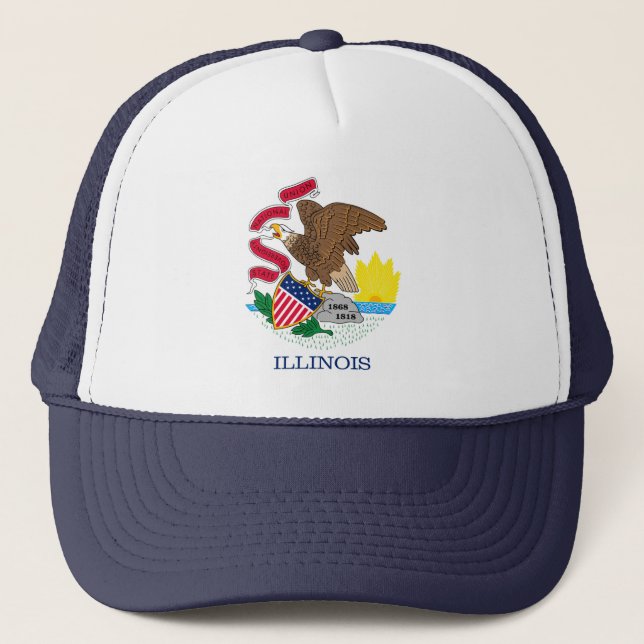 Illinois State Flag Design Trucker Hat (Front)