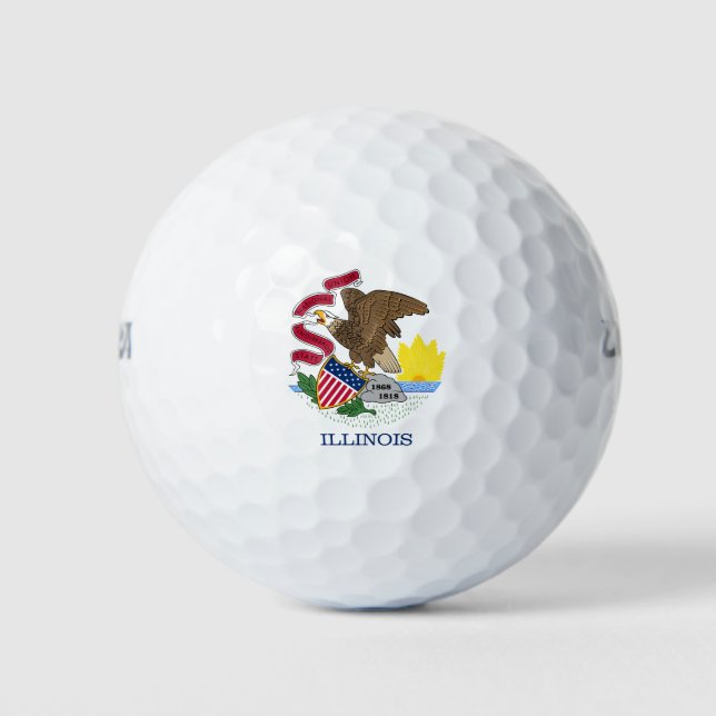 Illinois State Flag Golf Balls (Front)