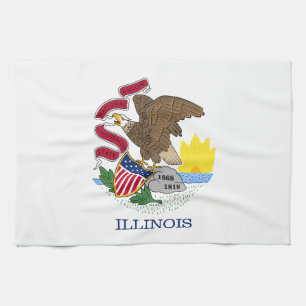 Illinois State Flag Kitchen Towel