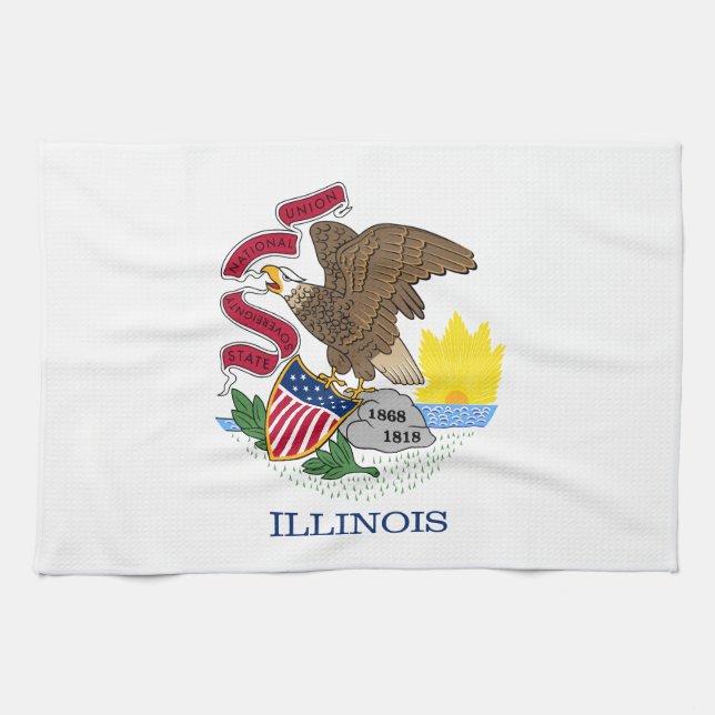Illinois State Flag Kitchen Towel (Horizontal)