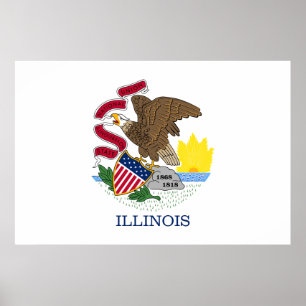 Illinois State flag Poster