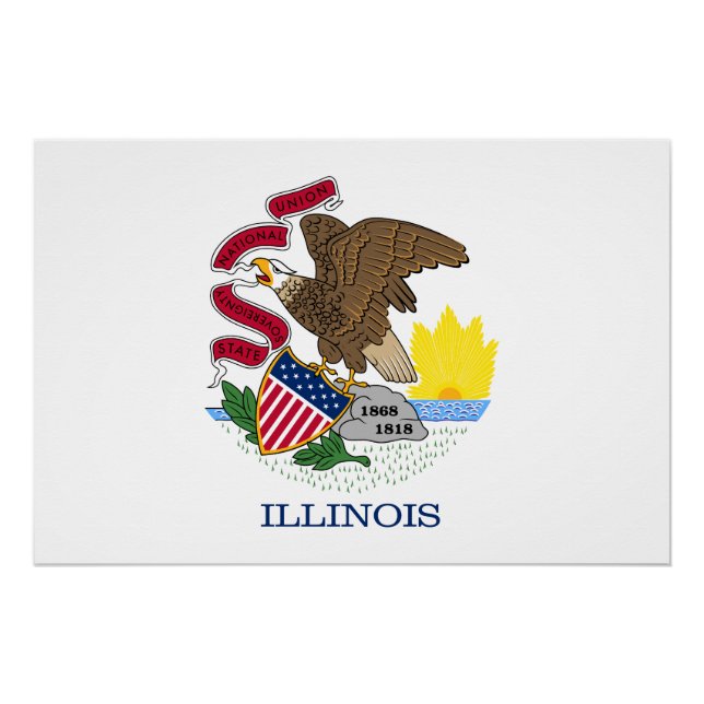 Illinois State Flag Poster (Front)