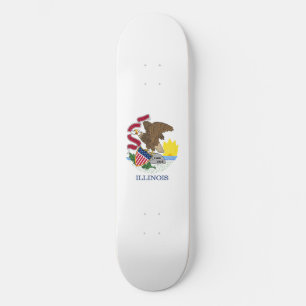 Illinois State Flag Skateboard