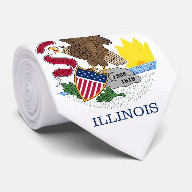 Illinois State Flag Tie (Rolled)