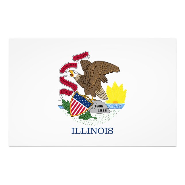 Illinois State Flag USA Photo Print (Front)
