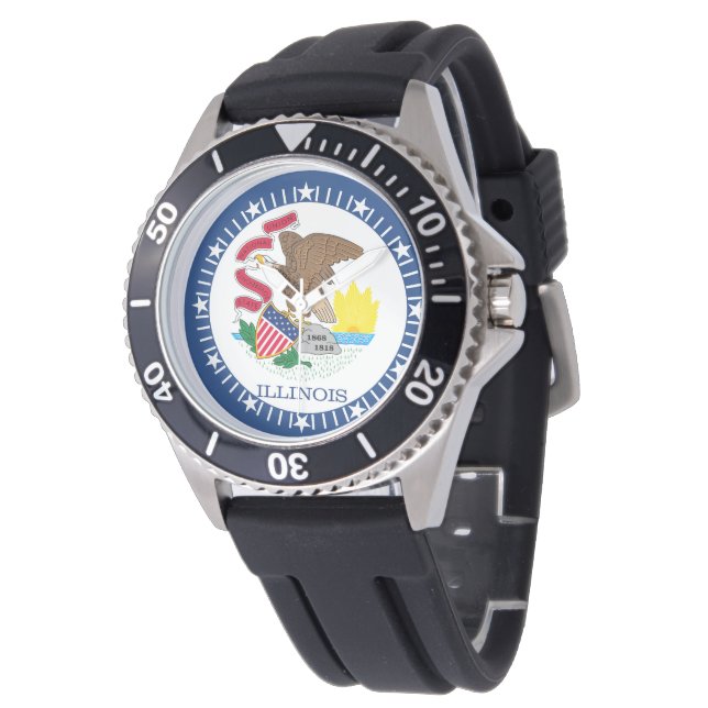 Illinois State Flag Watch Design (Angled)