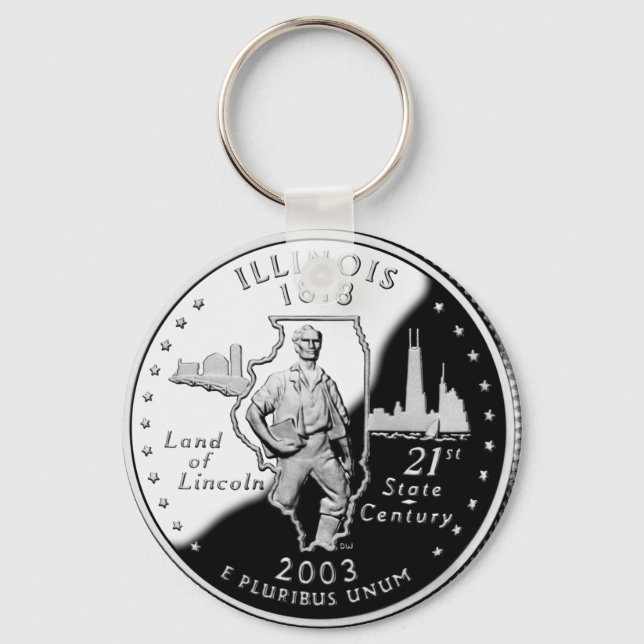 Illinois State Quarter Keychain (Front)