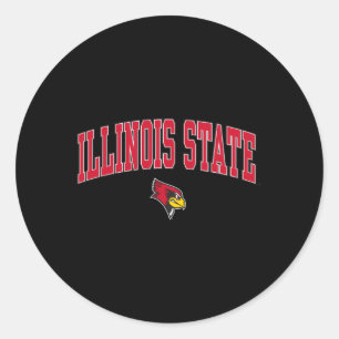 Illinois State Redbirds Arch Over Heather Grey Classic Round Sticker