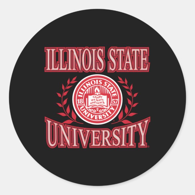 Illinois State Redbirds Laurels Alternate Classic Round Sticker (Front)