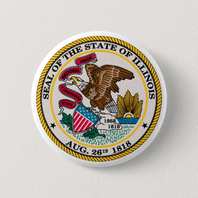Illinois State Seal 2 Inch Round Button (Front)