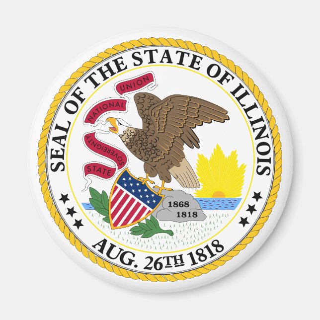 Illinois State Seal Emblem Magnet (Front)