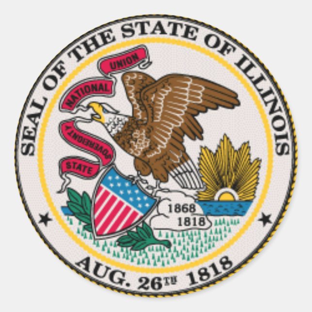 Illinois state seal stickers (Front)