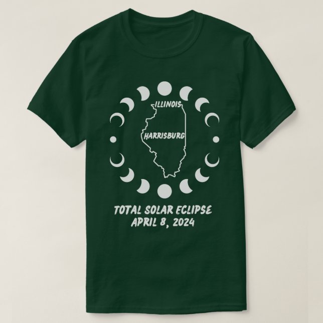 Illinois Total Solar Eclipse 2024 TShirt (Design Front)
