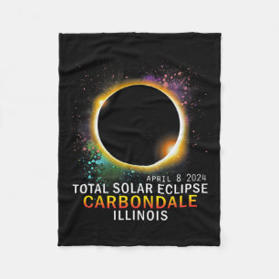 Illinois Total Solar Eclipse April 8 2024  Fleece Blanket