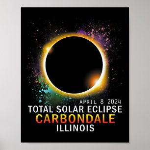Illinois Total Solar Eclipse April 8 2024  Poster