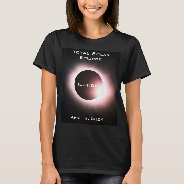 ILLINOIS Total solar eclipse April 8, 2024 T-Shirt (Front)