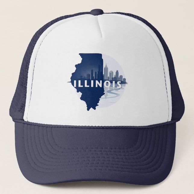 Illinois United States of America Trucker Hat (Front)