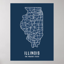 Illinois US State road map - the prairie state map