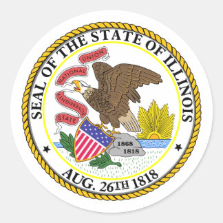 Illinois, USA Classic Round Sticker