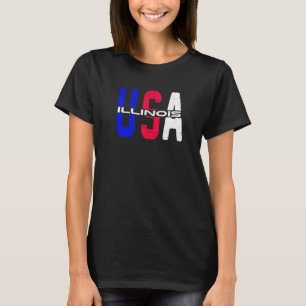 Illinois Usa Vintage Patriotic And Proud Us Citize T-Shirt
