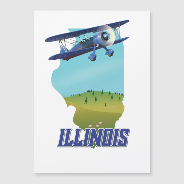 Illinois vintage map travel poster (Front)